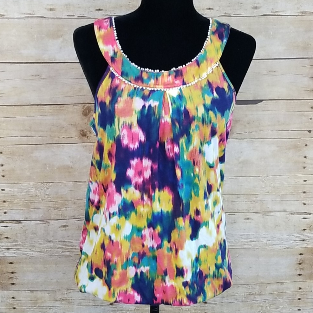 Anthropologie Deletta Blurred Blossoms Tank